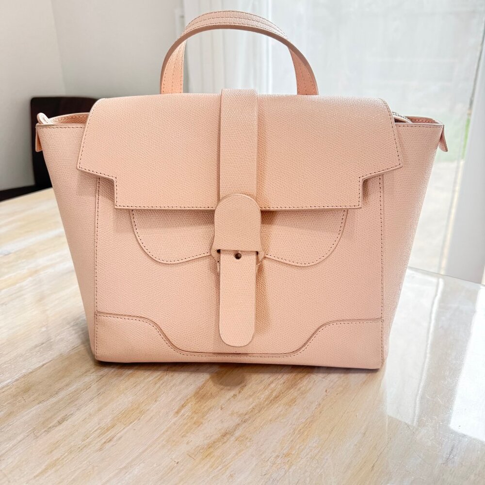 Senreve Mid Maestro Bag in Blush Pink Pebbled Leather
